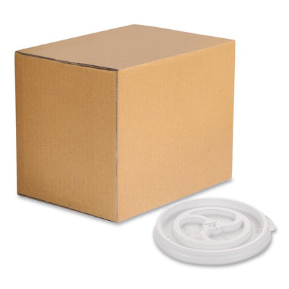 Plastic Lids for Foam Cups and Bowls, Slotted, Fits 8 oz to 10 oz Hot Cup, White, 1,000/Carton