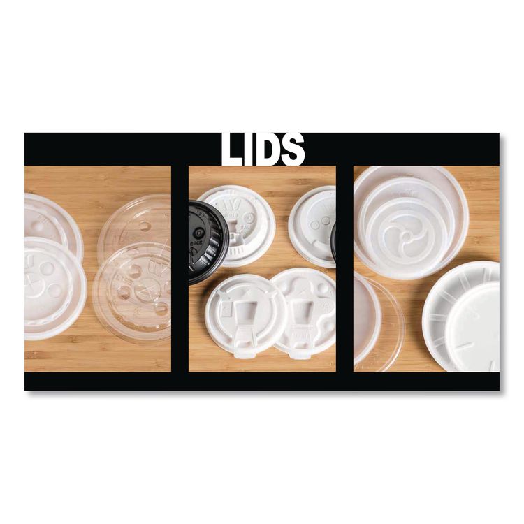 Plastic Lids for Foam Cups and Bowls, Slotted, Fits 12 oz to 24 oz Cold Cups, Translucent, 1,000/Carton