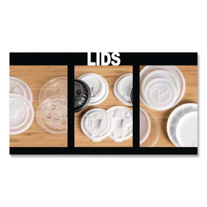 Plastic Lids for Foam Cups and Bowls, Drink-Thru, Fits 10 oz Hot Cups, White, 1,000/Carton