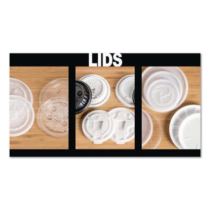 Plastic Lids for Foam Cups and Bowls, Slotted, Fits 8 oz to 10 oz Hot Cup, White, 1,000/Carton