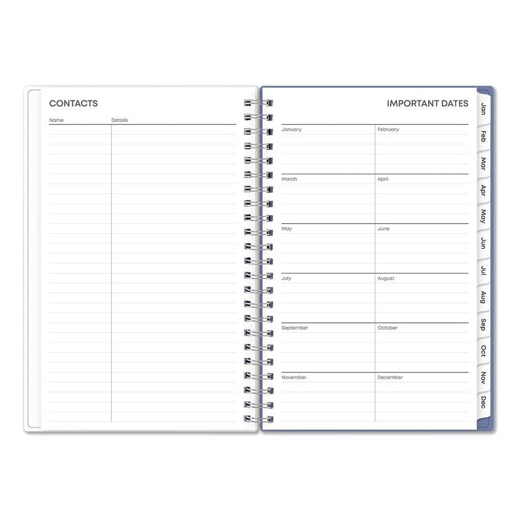 Lindley Weekly/Monthly Planner, Lindley Floral Artwork, 8 x 5, White/Blue/Green Cover, 12-Month (Jan to Dec): 2026