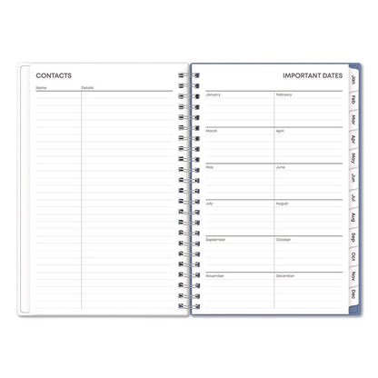 Lindley Weekly/Monthly Planner, Lindley Floral Artwork, 8 x 5, White/Blue/Green Cover, 12-Month (Jan to Dec): 2026