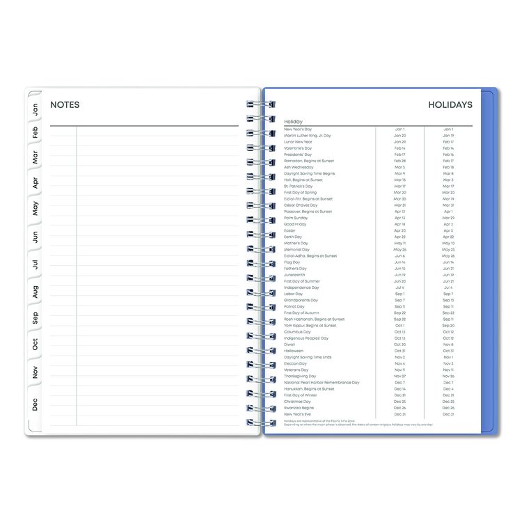 Lindley Weekly/Monthly Planner, Lindley Floral Artwork, 8 x 5, White/Blue/Green Cover, 12-Month (Jan to Dec): 2026