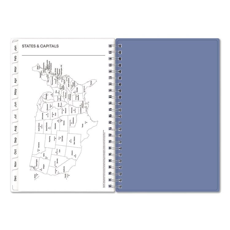 Lindley Weekly/Monthly Planner, Lindley Floral Artwork, 8 x 5, White/Blue/Green Cover, 12-Month (Jan to Dec): 2026