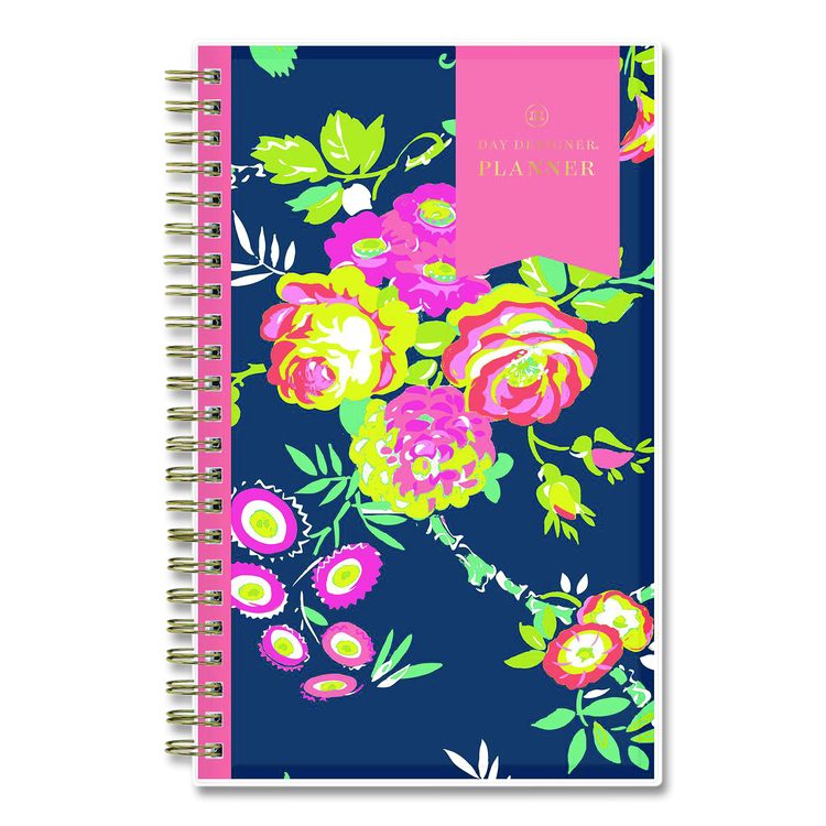 Day Designer Peyton Create-Your-Own Cover Weekly/Monthly Planner, Floral Artwork, 8 x 5, Navy Cover, 12-Month (Jan-Dec): 2026