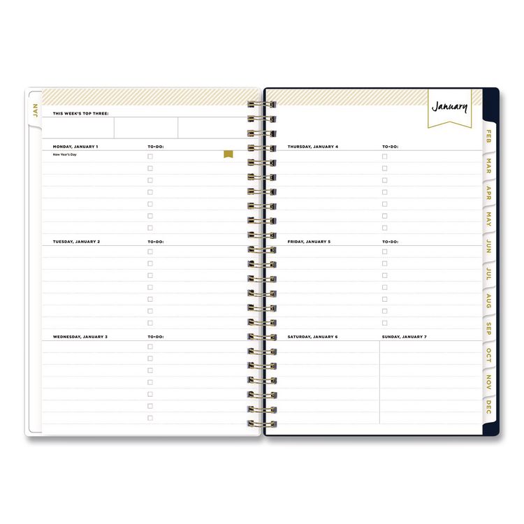 Day Designer Peyton Create-Your-Own Cover Weekly/Monthly Planner, Floral Artwork, 8 x 5, Navy Cover, 12-Month (Jan-Dec): 2026