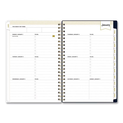 Day Designer Peyton Create-Your-Own Cover Weekly/Monthly Planner, Floral Artwork, 8 x 5, Navy Cover, 12-Month (Jan-Dec): 2026