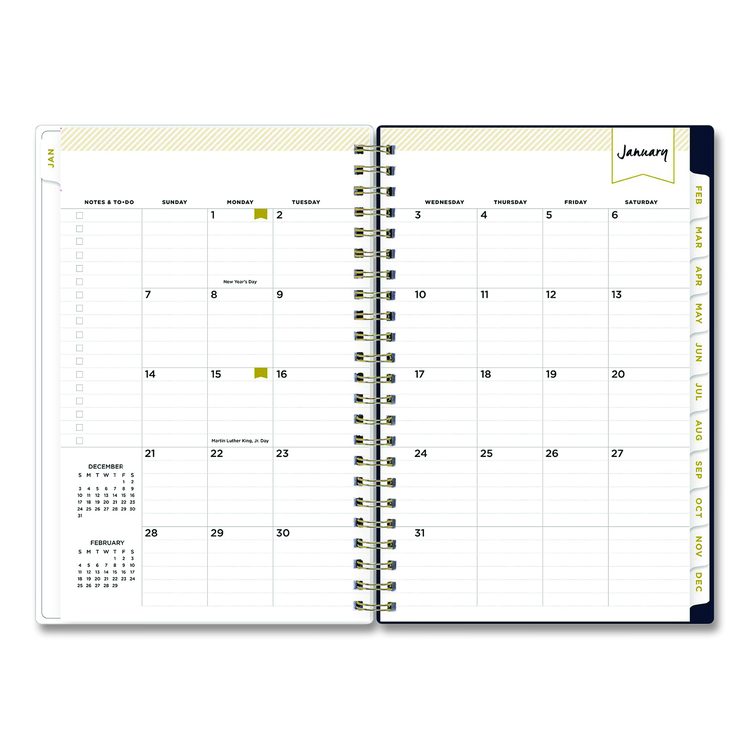 Day Designer Peyton Create-Your-Own Cover Weekly/Monthly Planner, Floral Artwork, 8 x 5, Navy Cover, 12-Month (Jan-Dec): 2026