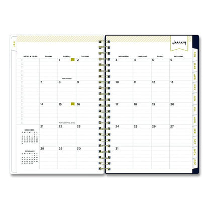 Day Designer Peyton Create-Your-Own Cover Weekly/Monthly Planner, Floral Artwork, 8 x 5, Navy Cover, 12-Month (Jan-Dec): 2026