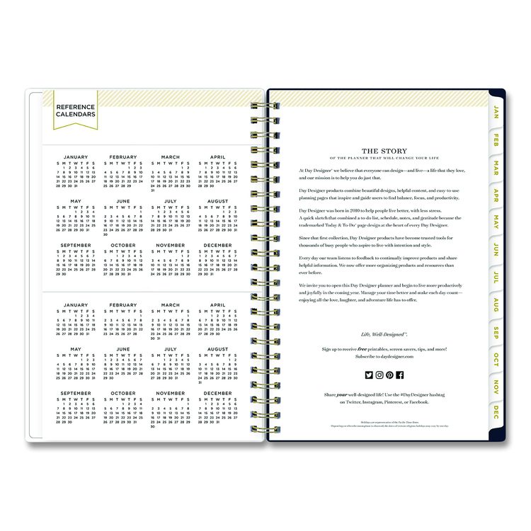 Day Designer Peyton Create-Your-Own Cover Weekly/Monthly Planner, Floral Artwork, 8 x 5, Navy Cover, 12-Month (Jan-Dec): 2026