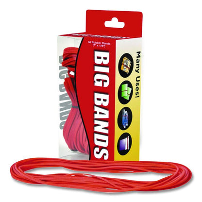 Big Bands Rubber Bands, Size 117B, 0.07" Gauge, Red, 48/Box