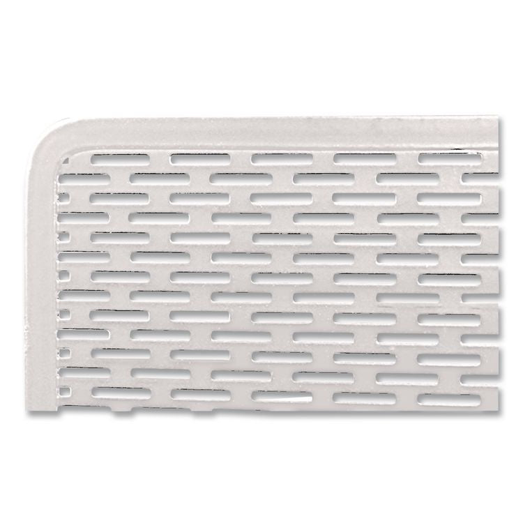 Urban Collection Punched Metal Business Card Holder, Holds 50 2 x 3.5 Cards, Perforated Steel, White