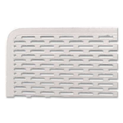 Urban Collection Punched Metal Business Card Holder, Holds 50 2 x 3.5 Cards, Perforated Steel, White