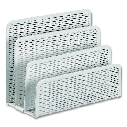 Urban Collection Punched Metal Letter Sorter, 3 Sections, DL to A6 Size Files, 6.5" x 3.25" x 5.5", White