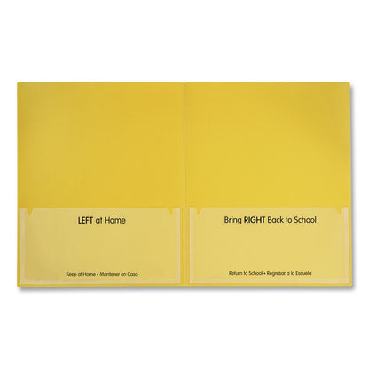 Classroom Connector Folders, Accommodates 11 x 8.5 Sheets, Clear/Assorted Colors, 6/Pack