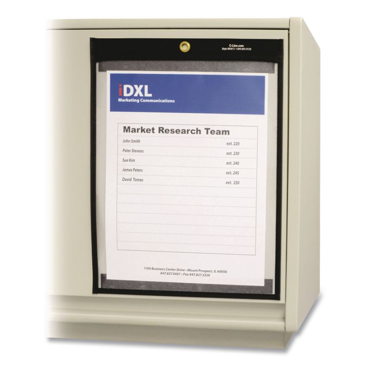 Stitched Shop Ticket Holders, Super Heavy-Duty, 11 x 14 Insert, Clear Front, Black Pressboard Back, Black Border, 25/Box