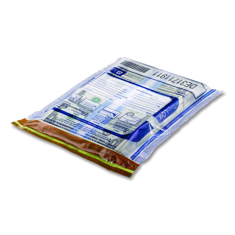 Deposit Bag, Plastic, 12" x 16", White, 100/Pack