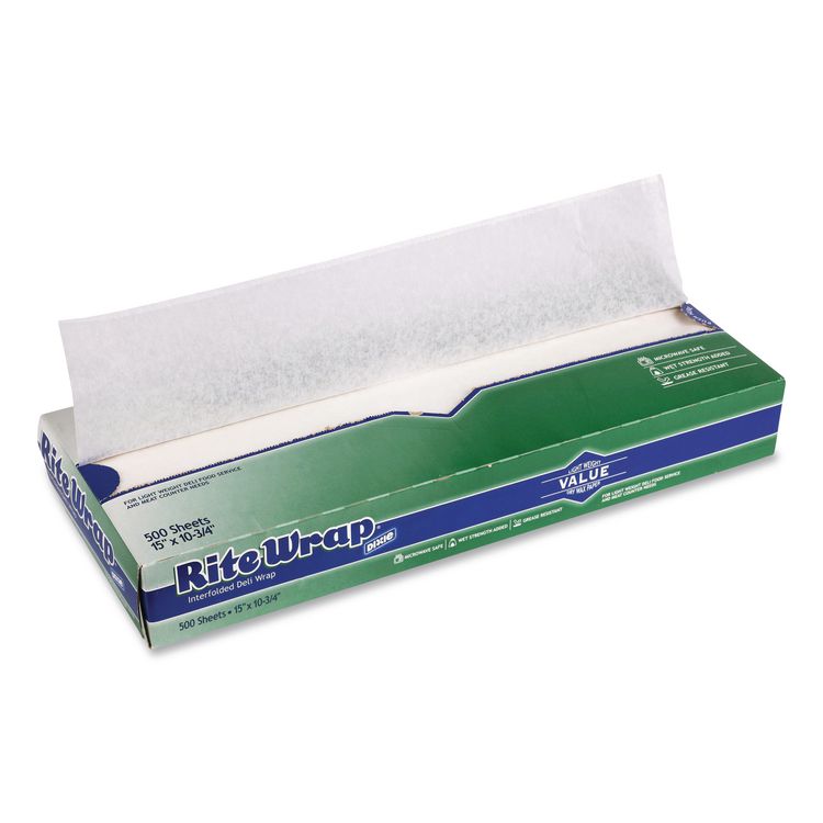 Dry Wax Light Weight Deli Paper, 15.12 x 10.75, 500/Pack, 12 Packs/Carton