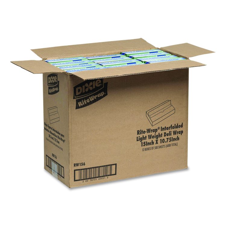 Dry Wax Light Weight Deli Paper, 15.12 x 10.75, 500/Pack, 12 Packs/Carton
