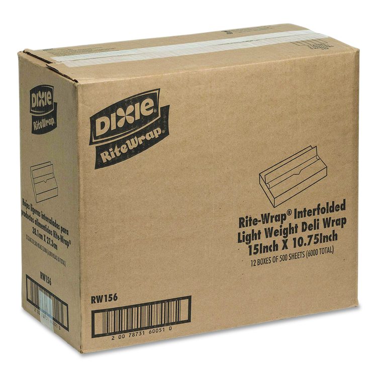 Dry Wax Light Weight Deli Paper, 15.12 x 10.75, 500/Pack, 12 Packs/Carton