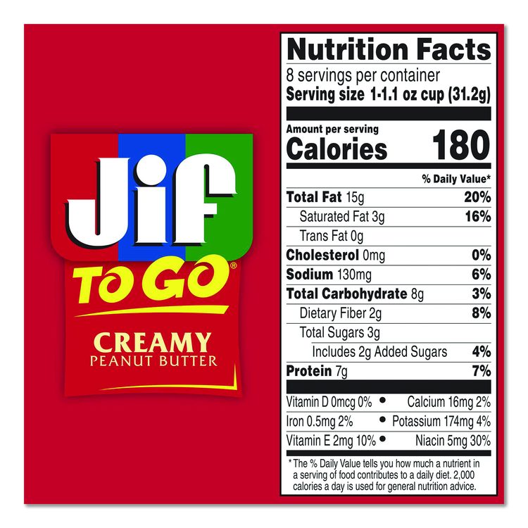 Creamy Peanut Butter Cups, 1.1 oz Cup, 8/Box