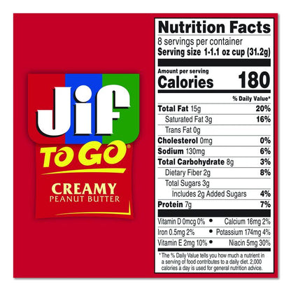 Creamy Peanut Butter Cups, 1.1 oz Cup, 8/Box