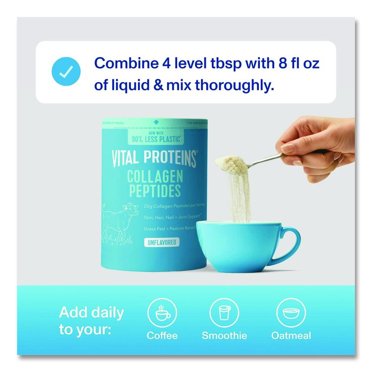 Collagen Peptides Unflavored Powder, Unflavored, 24 oz Bottle
