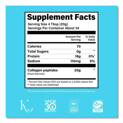 Collagen Peptides Unflavored Powder, Unflavored, 24 oz Bottle