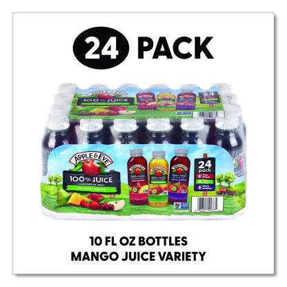 100% Fruit Juice Variety Pack, Assorted Flavors, 10 oz Bottle, 24/Carton