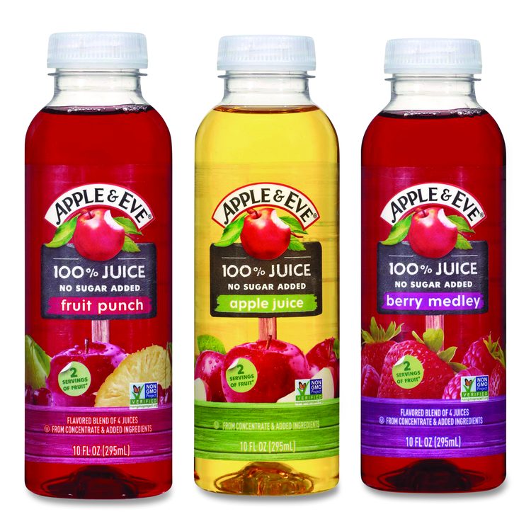 100% Fruit Juice Variety Pack, Assorted Flavors, 10 oz Bottle, 24/Carton