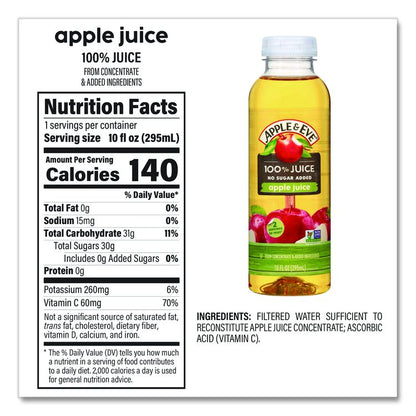 100% Fruit Juice Variety Pack, Assorted Flavors, 10 oz Bottle, 24/Carton