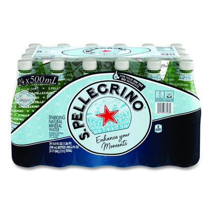 Sparkling Water Bottles, Unflavored, 16.9 oz Bottle, 24/Carton