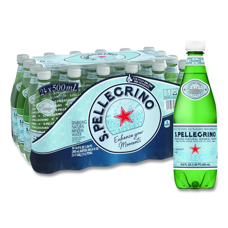 Sparkling Water Bottles, Unflavored, 16.9 oz Bottle, 24/Carton