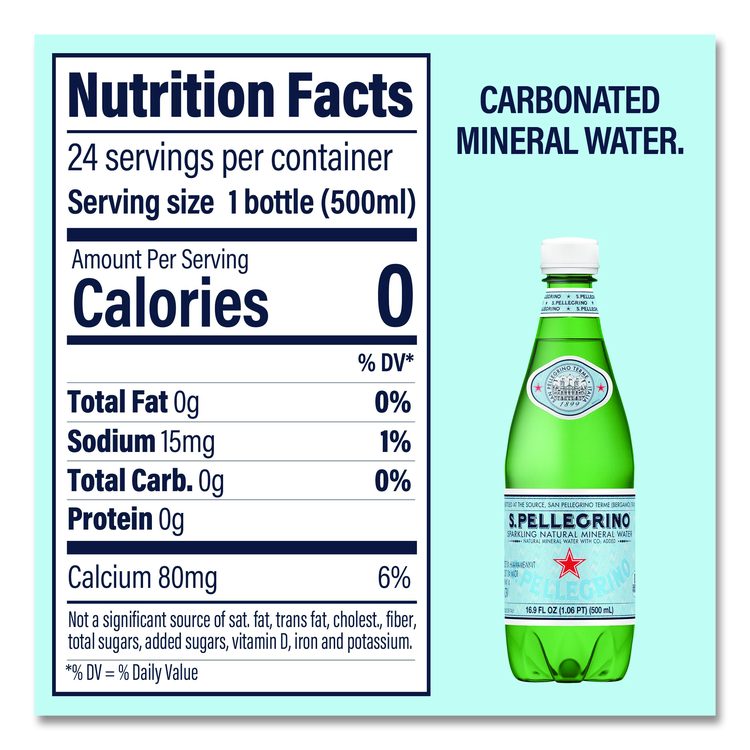 Sparkling Water Bottles, Unflavored, 16.9 oz Bottle, 24/Carton