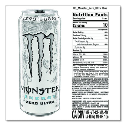 Ultra Zero, Original, 16 oz Bottle, 24/Carton