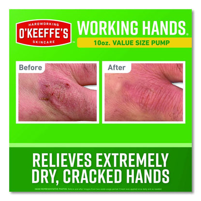Working Hands Hand Cream, 10 oz Pump Bottle, Unscented