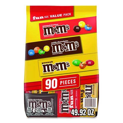 Milk Chocolate, Peanut and Peanut Butter Fun Size Variety Pack, Assorted Flavors, Individually Wrapped, 90 Pieces