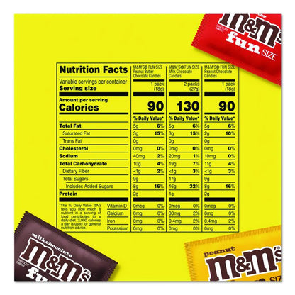 Milk Chocolate, Peanut and Peanut Butter Fun Size Variety Pack, Assorted Flavors, Individually Wrapped, 90 Pieces