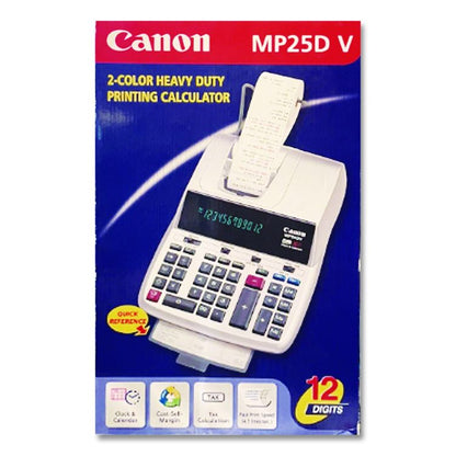 MP25DV 12-Digit Ribbon Printing Calculator, Black/Red Print, 4.3 Lines/Sec