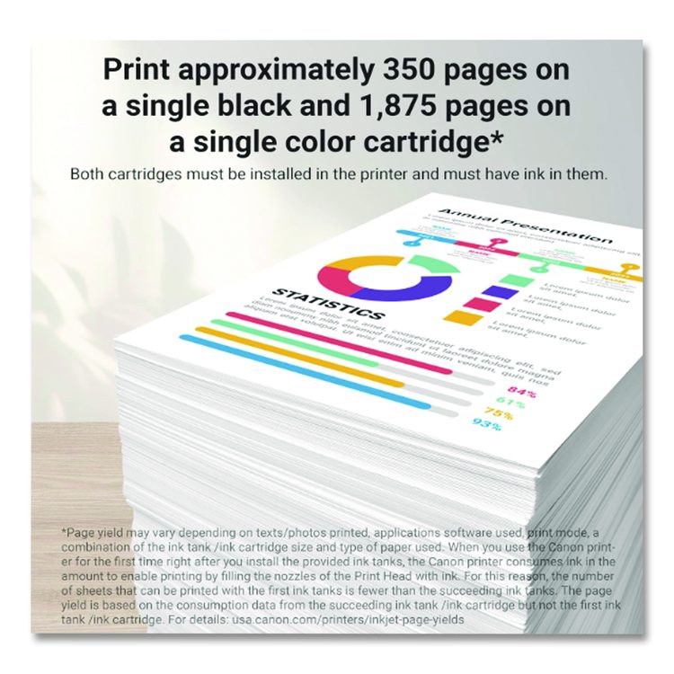 2945B011 (PGI-220/CLI-221) ChromaLife100+ Ink/Paper Combo, Black/Cyan/Magenta/Yellow