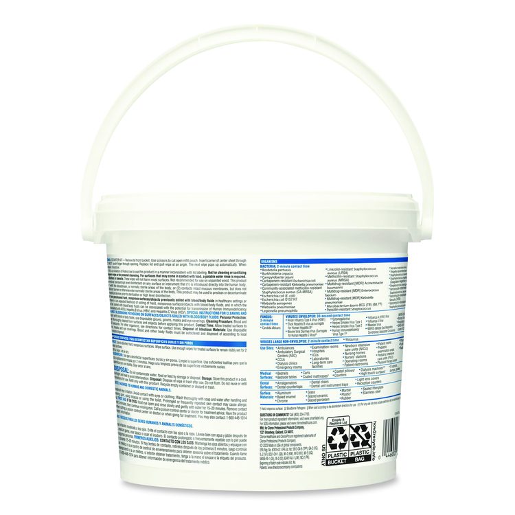 VersaSure Cleaner Disinfectant Wipes, 1-Ply, 12 x 12, Fragranced, White, 110/Bucket, 2 Buckets/Carton