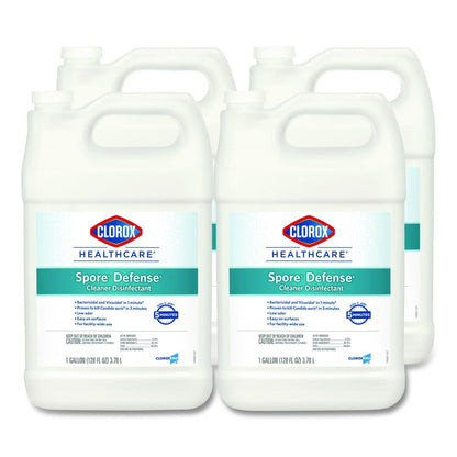 Spore Defense Cleaner Disinfectant, Closed System, Unscented, 1 gal Refill Bottle, 4/Carton