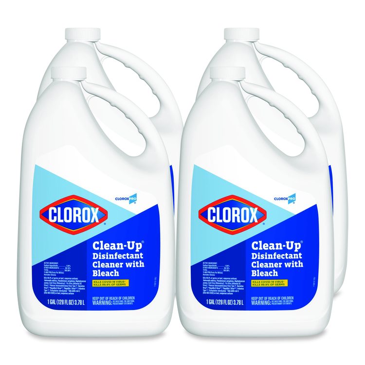 CloroxPro Clean-Up Disinfectant Cleaner with Bleach, 128 oz Refill Bottle, 4/Carton