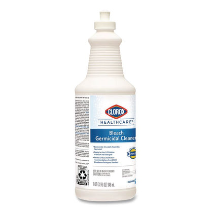Bleach Germicidal Cleaner, Unscented, 32 oz Pull-Top Bottle, 6/Carton