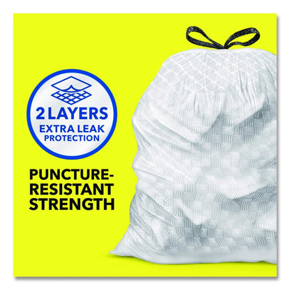 ForceFlex Kitchen Drawstring Trash Bags, 13 gal, Gain Fresh Clean Scent, 24 x 27.38, White, 40 Bags/Box, 6 Boxes/Carton