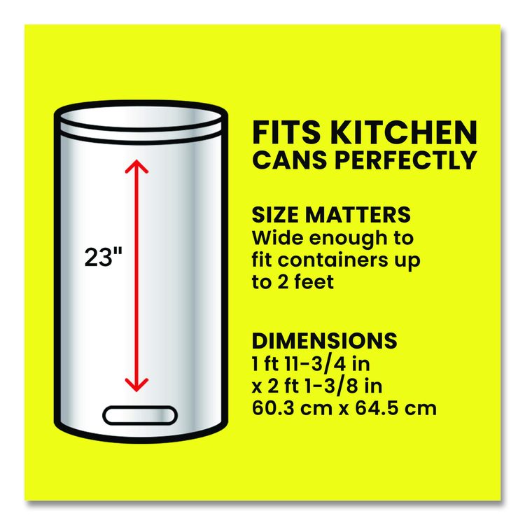 ForceFlex Kitchen Drawstring Trash Bags, 13 gal, Gain Fresh Clean Scent, 24 x 27.38, White, 40 Bags/Box, 6 Boxes/Carton