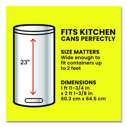 ForceFlex Kitchen Drawstring Trash Bags, 13 gal, Gain Fresh Clean Scent, 24 x 27.38, White, 40 Bags/Box, 6 Boxes/Carton