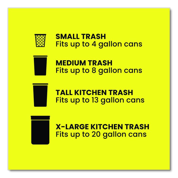 ForceFlex Kitchen Drawstring Trash Bags, 13 gal, Gain Fresh Clean Scent, 24 x 27.38, White, 40 Bags/Box, 6 Boxes/Carton