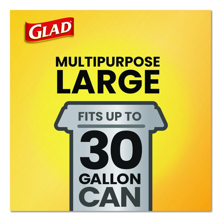 Guaranteed Strong Large Drawstring Trash Bags, Three-Ply, 30 gal, 1.05 mil, 30 x 33, Black, 28 Bags/Box, 6 Boxes/Carton