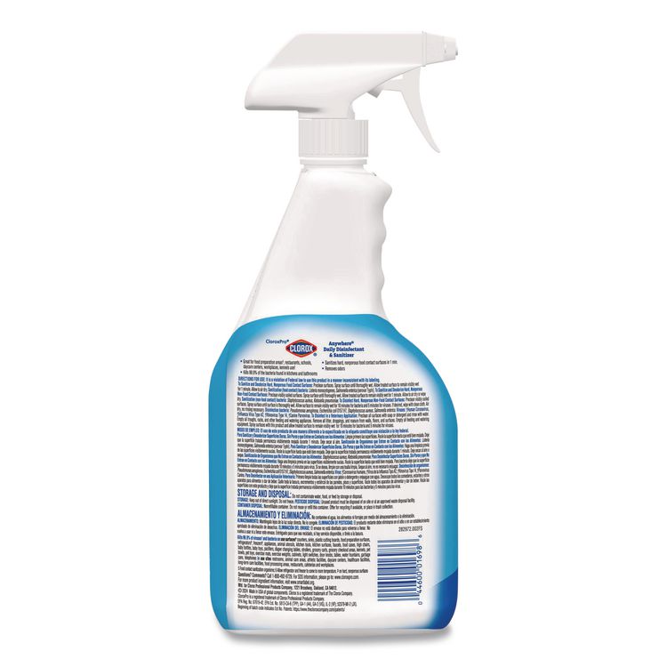 CloroxPro Anywhere Daily Disinfectant and Sanitizer, Unscented, 32 oz Spray Bottle, 12/Carton